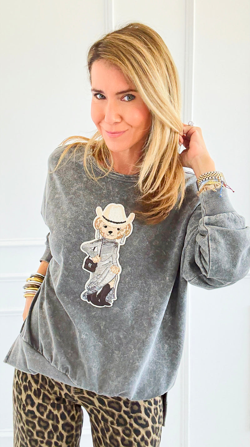 CB Custom - Rodeo Runway Sweatshirt-130 Long Sleeve Tops-Blu Pepper / Holly-Coastal Bloom Boutique, find the trendiest versions of the popular styles and looks Located in Indialantic, FL
