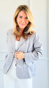 Midnight Luxe Blazer - Silver-160 Jackets-VENTI6 OUTLET-Coastal Bloom Boutique, find the trendiest versions of the popular styles and looks Located in Indialantic, FL