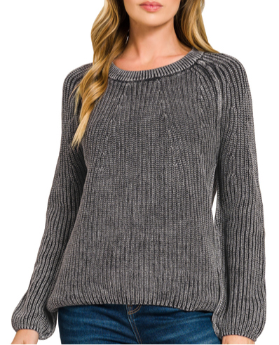 Modern Ease Knit Sweater - Black-140 Sweaters-Zenana-Coastal Bloom Boutique, find the trendiest versions of the popular styles and looks Located in Indialantic, FL