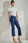 Flared Elegance Cropped Pants - Denim Blue-170 Bottoms/Shorts-YELETE-Coastal Bloom Boutique, find the trendiest versions of the popular styles and looks Located in Indialantic, FL