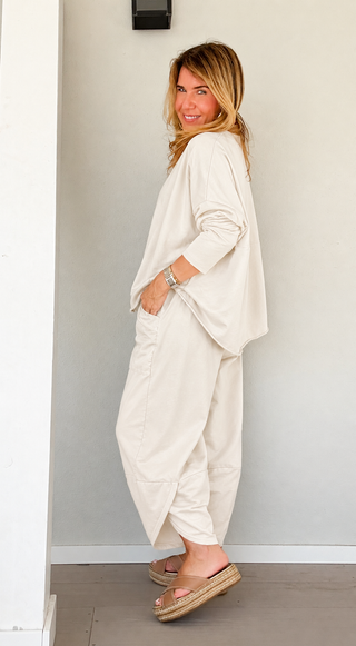 La Spezia Italian Barrel Cotton Set - Ivory