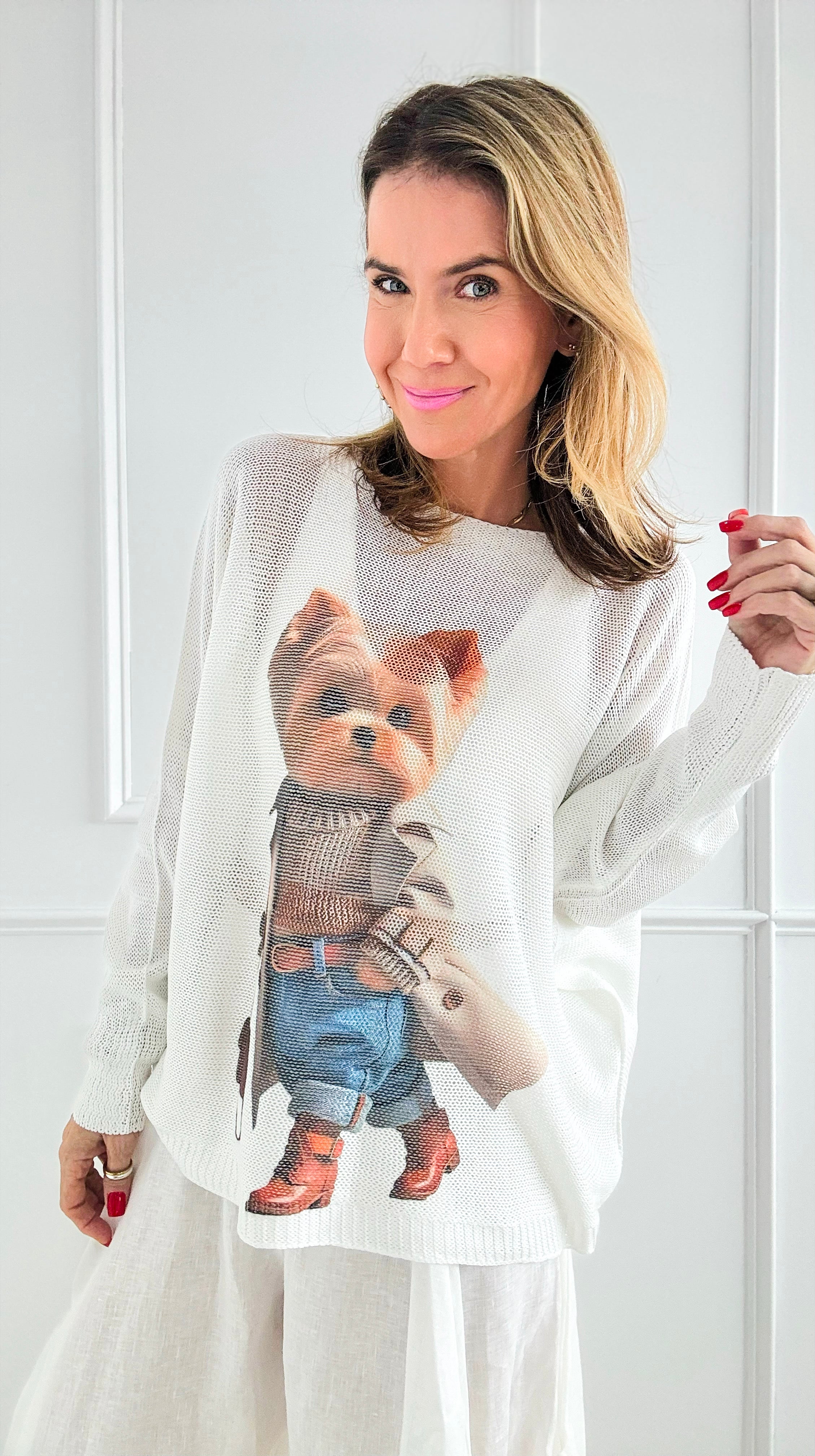 Milo the Yorkie Italian St Tropez Knit-140 Sweaters-Italianissimo-Coastal Bloom Boutique, find the trendiest versions of the popular styles and looks Located in Indialantic, FL