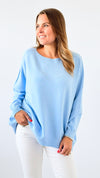 Chic Cozy Italian Sweater- Sky Blue-140 Sweaters-Italianissimo-Coastal Bloom Boutique, find the trendiest versions of the popular styles and looks Located in Indialantic, FL