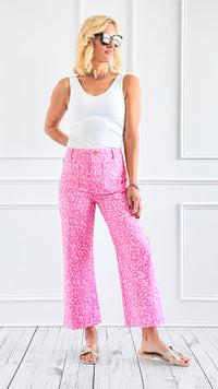 Bold Move Cropped Leopard Pants- Pink-170 Bottoms-Gigio-Coastal Bloom Boutique, find the trendiest versions of the popular styles and looks Located in Indialantic, FL