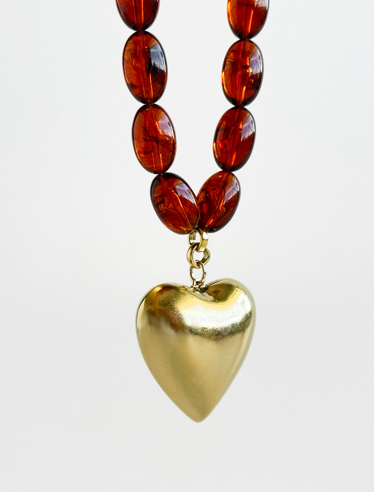 Chunky Heart Statement Tortoise Necklace-230 Jewelry-YOCHI-Coastal Bloom Boutique, find the trendiest versions of the popular styles and looks Located in Indialantic, FL