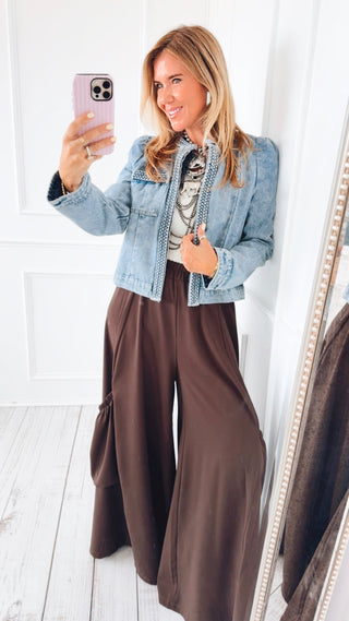 Harbor Braid Trim Denim Jacket