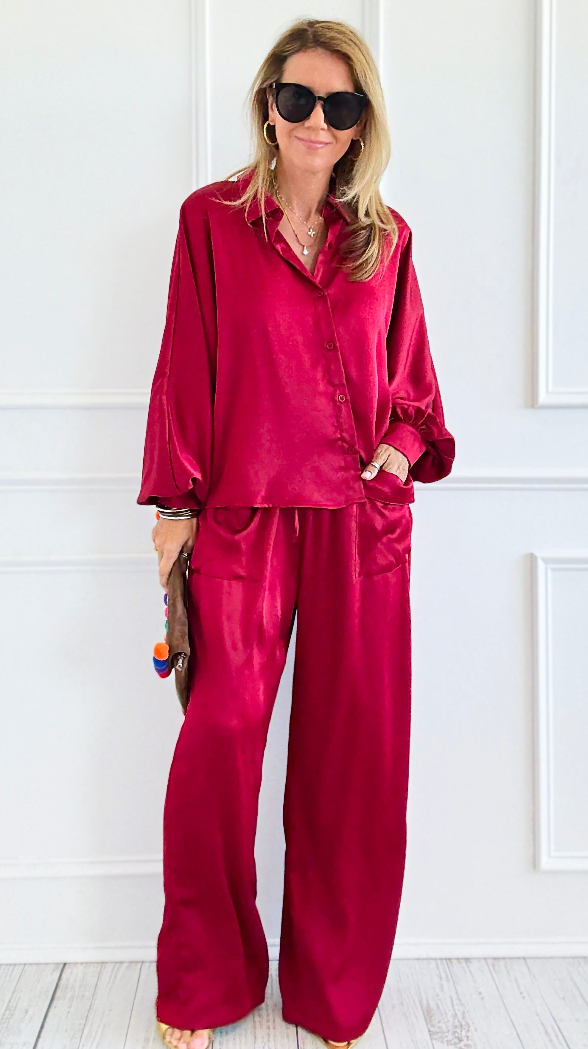 Slow Mornings Set - Burgundy-210 Loungewear/Sets-Jodifl-Coastal Bloom Boutique, find the trendiest versions of the popular styles and looks Located in Indialantic, FL