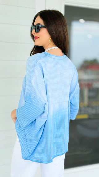 Quiet Stripe Button Down Top