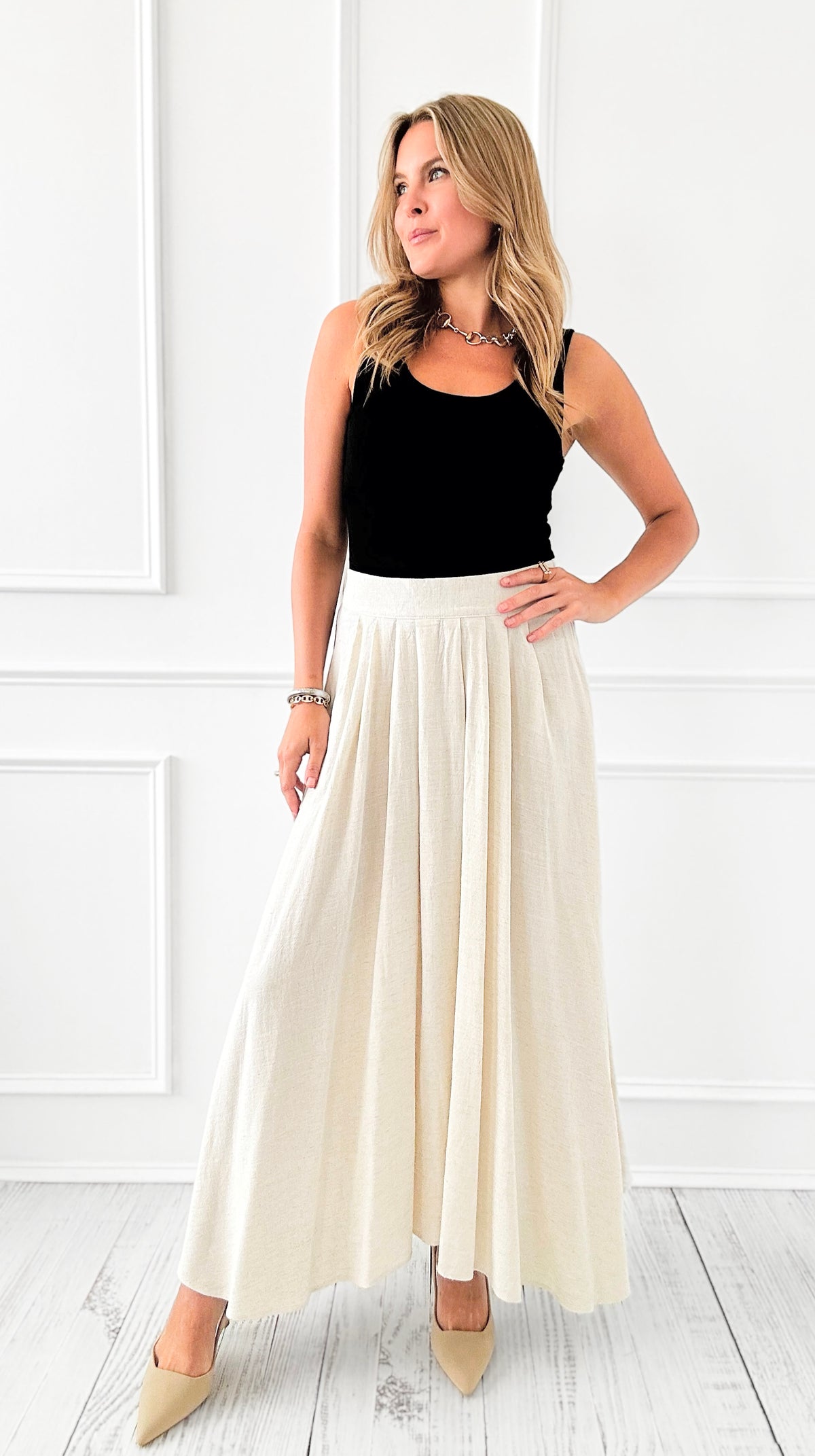 Driftwood Breeze Pleated Skirt-170 Bottoms-Blu Pepper-Coastal Bloom Boutique, find the trendiest versions of the popular styles and looks Located in Indialantic, FL