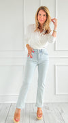 Cool Confidence Crop Straight Leg Jeans-190 Denim-Mica Denim-Coastal Bloom Boutique, find the trendiest versions of the popular styles and looks Located in Indialantic, FL