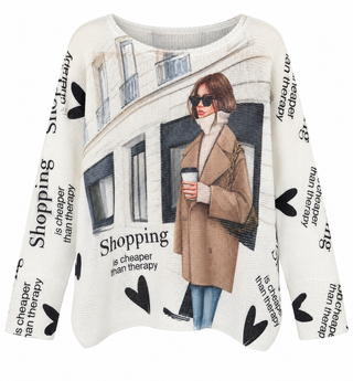 Coffee Is Therapy Italian St Tropez Knit- White