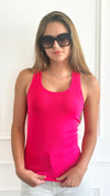 Ribbed Seamless Racerback Top - Fuchsia-130 Long sleeve top-Love Poem-Coastal Bloom Boutique, find the trendiest versions of the popular styles and looks Located in Indialantic, FL