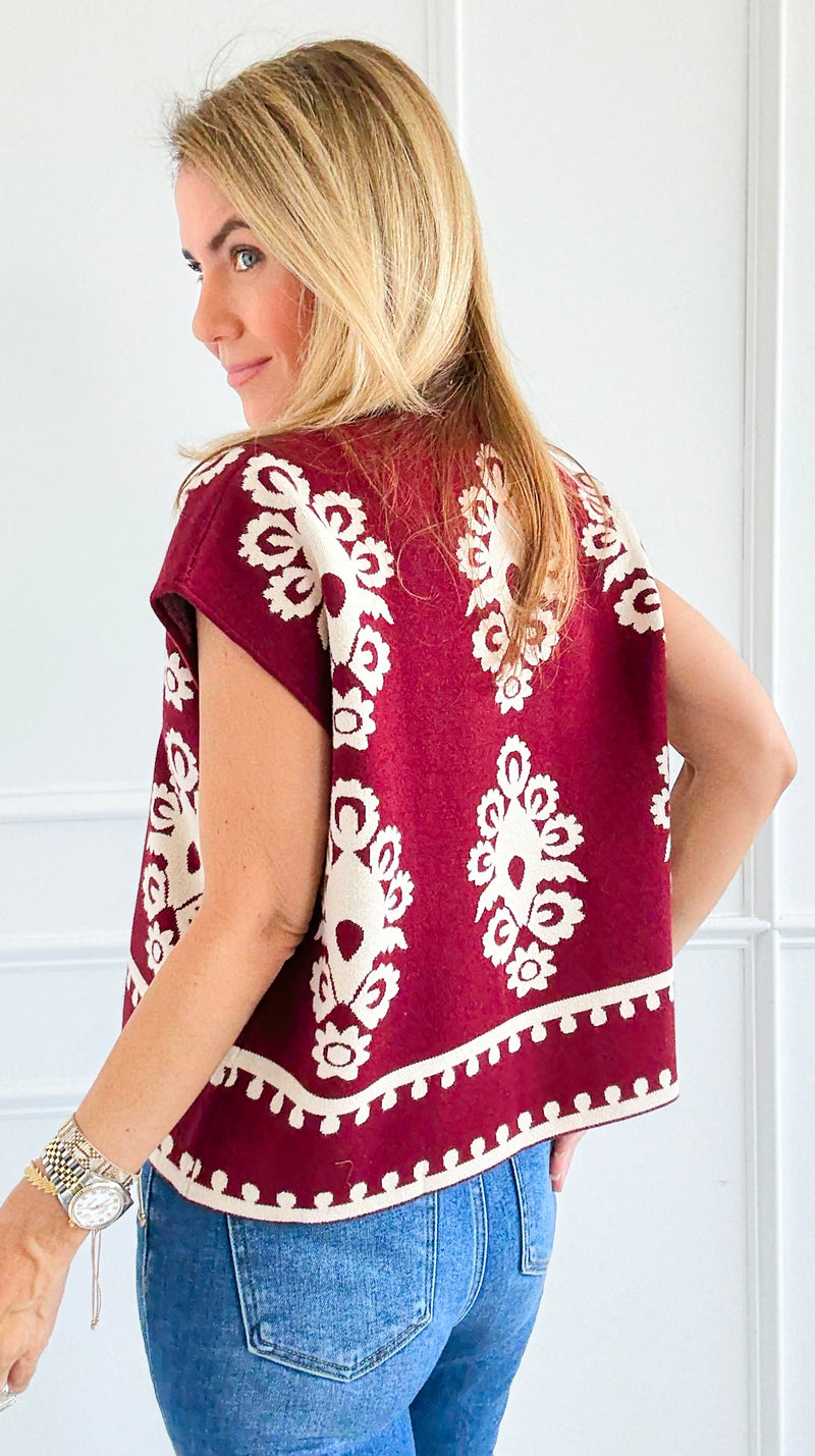 Floral Jacquard Sleeveless Top-100 Sleeveless Tops-entro-Coastal Bloom Boutique, find the trendiest versions of the popular styles and looks Located in Indialantic, FL