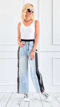 Wild Side Denim Pants-DAMAGED-170 Bottoms-litaga-Coastal Bloom Boutique, find the trendiest versions of the popular styles and looks Located in Indialantic, FL