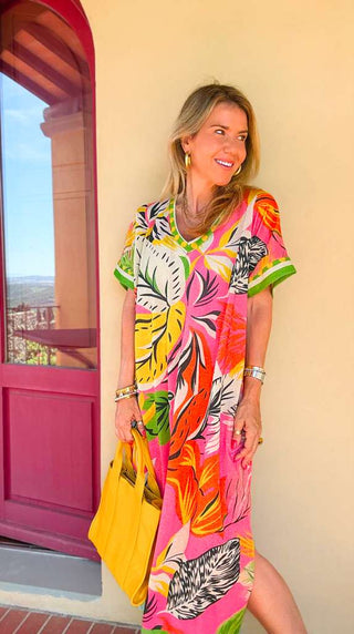 Tropical Punch Italian Lurex Dress