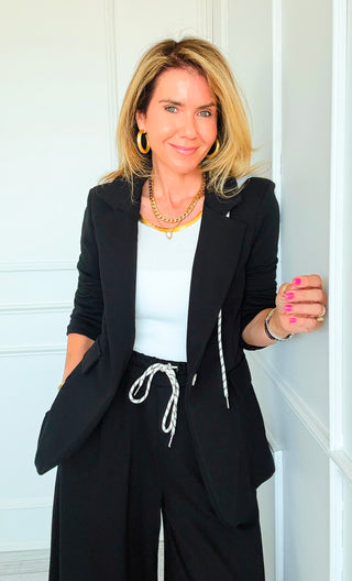 Caroline Italian Hoodie Blazer- Black
