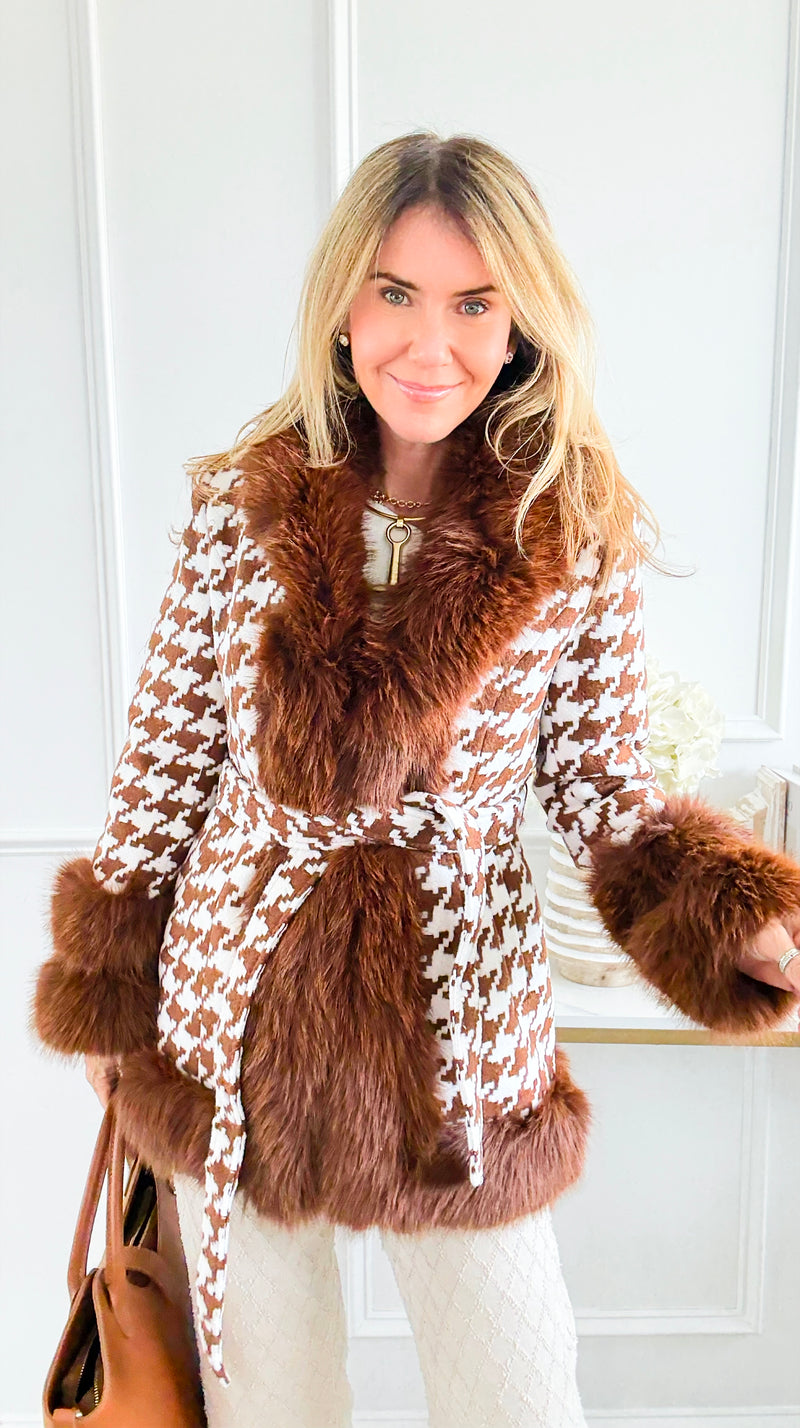 Coco Contrast Faux Fur Coat-160 Jackets-Rousseau-Coastal Bloom Boutique, find the trendiest versions of the popular styles and looks Located in Indialantic, FL