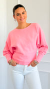 Sunday Muse Dolman Knit Sweater - Bubble Gum-140 Sweaters-she + sky-Coastal Bloom Boutique, find the trendiest versions of the popular styles and looks Located in Indialantic, FL