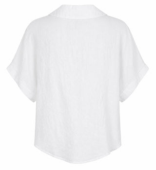 Everyday Linen Italian Button Front Top- White