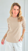 Blind Date Striped Knit Top-110 Long Sleeve Tops-things between-Coastal Bloom Boutique, find the trendiest versions of the popular styles and looks Located in Indialantic, FL