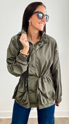 Parachute Long Sleeves Jacket - Olive-160 Jackets-Rae Mode-Coastal Bloom Boutique, find the trendiest versions of the popular styles and looks Located in Indialantic, FL