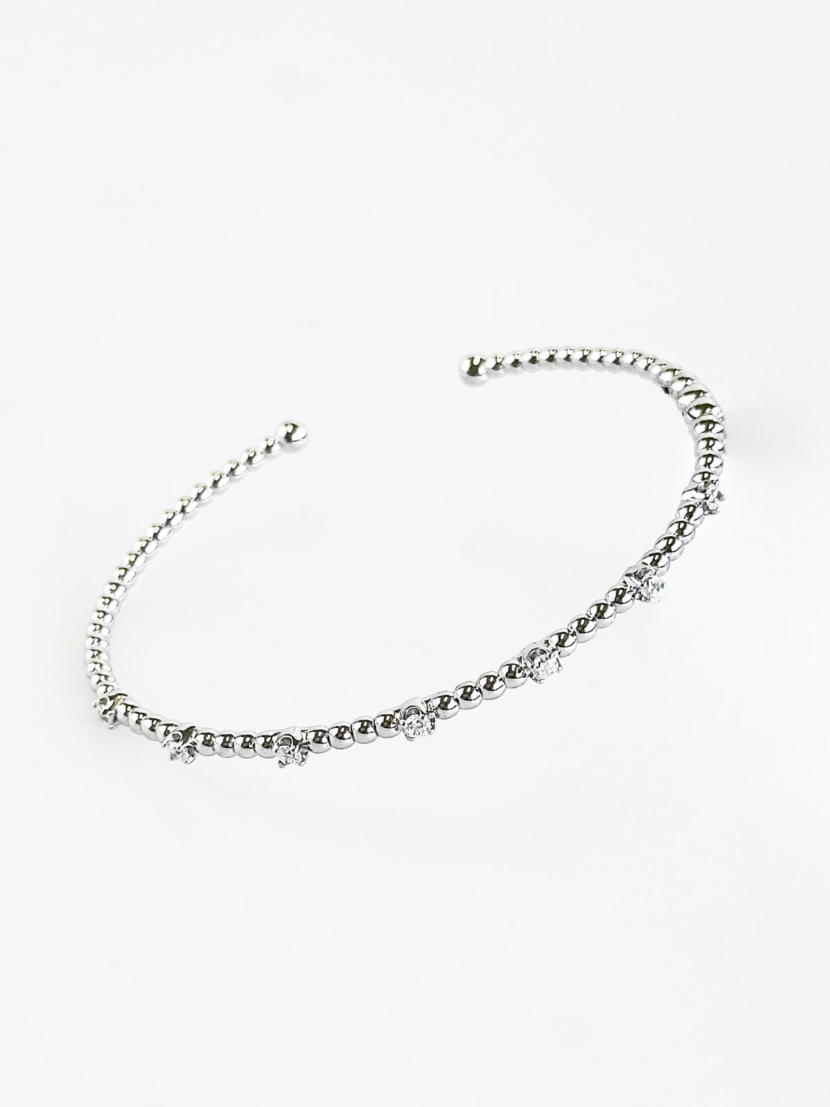 Sterling Silver Beaded Cuff Bracelet-230 Jewelry-NYC-Coastal Bloom Boutique, find the trendiest versions of the popular styles and looks Located in Indialantic, FL