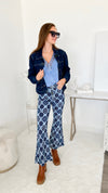 Touch of Flare Ornate Denim Bell Bottoms-170 Bottoms-EASEL-Coastal Bloom Boutique, find the trendiest versions of the popular styles and looks Located in Indialantic, FL