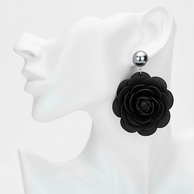 Petal Poise Bloom Earrings - Black-230 Jewelry-NYW-Coastal Bloom Boutique, find the trendiest versions of the popular styles and looks Located in Indialantic, FL
