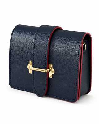 Level Up Italian Leather Crossbody Bag - Navy