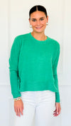 Brushed Melange Sweater - K Green-140 Sweaters-Zenana-Coastal Bloom Boutique, find the trendiest versions of the popular styles and looks Located in Indialantic, FL