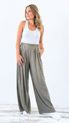 Effortless Flow Lounge Pants - Heather Olive-170 Bottoms-oddi-Coastal Bloom Boutique, find the trendiest versions of the popular styles and looks Located in Indialantic, FL