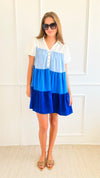 Tiered Puff Sleeve Color Block Dress-200 dresses/jumpsuits/rompers-Rousseau-Coastal Bloom Boutique, find the trendiest versions of the popular styles and looks Located in Indialantic, FL