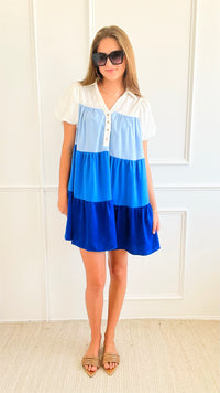 Tiered Puff Sleeve Color Block Dress-200 dresses/jumpsuits/rompers-Rousseau-Coastal Bloom Boutique, find the trendiest versions of the popular styles and looks Located in Indialantic, FL