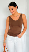 Seamless Everyday Tank Top - Coffee-100 Sleeveless Tops-YELETE-Coastal Bloom Boutique, find the trendiest versions of the popular styles and looks Located in Indialantic, FL