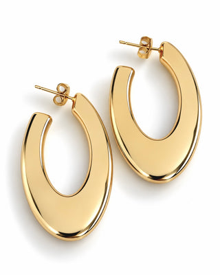 Stainless Steel Oval Drop Earring