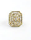 Sterling Silver Mega Medallion Baguette Ring - Gold-230 Jewelry-NYC-Coastal Bloom Boutique, find the trendiest versions of the popular styles and looks Located in Indialantic, FL