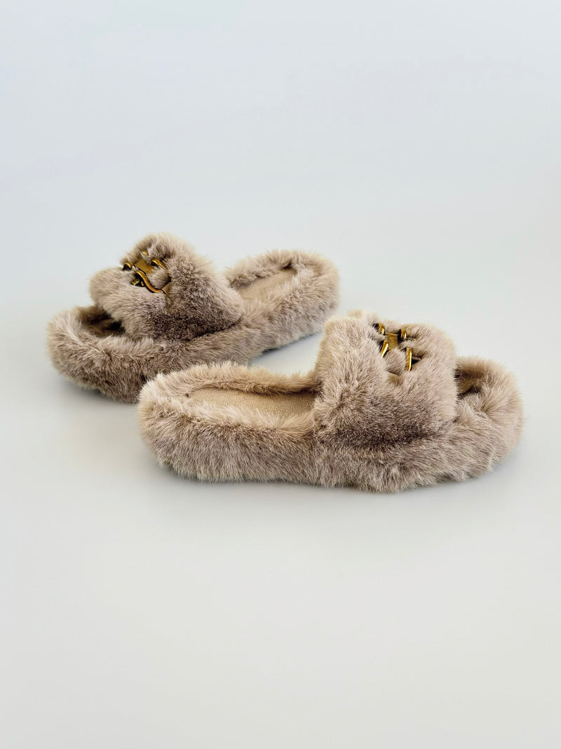 Horsebit Buckle Fur Sandals-250 Shoes-Chasing Bandits-Coastal Bloom Boutique, find the trendiest versions of the popular styles and looks Located in Indialantic, FL