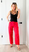Soho Pop Barrel Pants-170 Bottoms-Risen-Coastal Bloom Boutique, find the trendiest versions of the popular styles and looks Located in Indialantic, FL