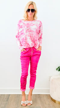 Italian Wish List Moonlit Jogger - Fuchsia-180 Joggers-Italianissimo/ venti6-Coastal Bloom Boutique, find the trendiest versions of the popular styles and looks Located in Indialantic, FL