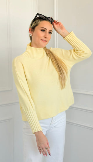 Break Free Long Sleeve Italian Sweater Top - Butter Yellow