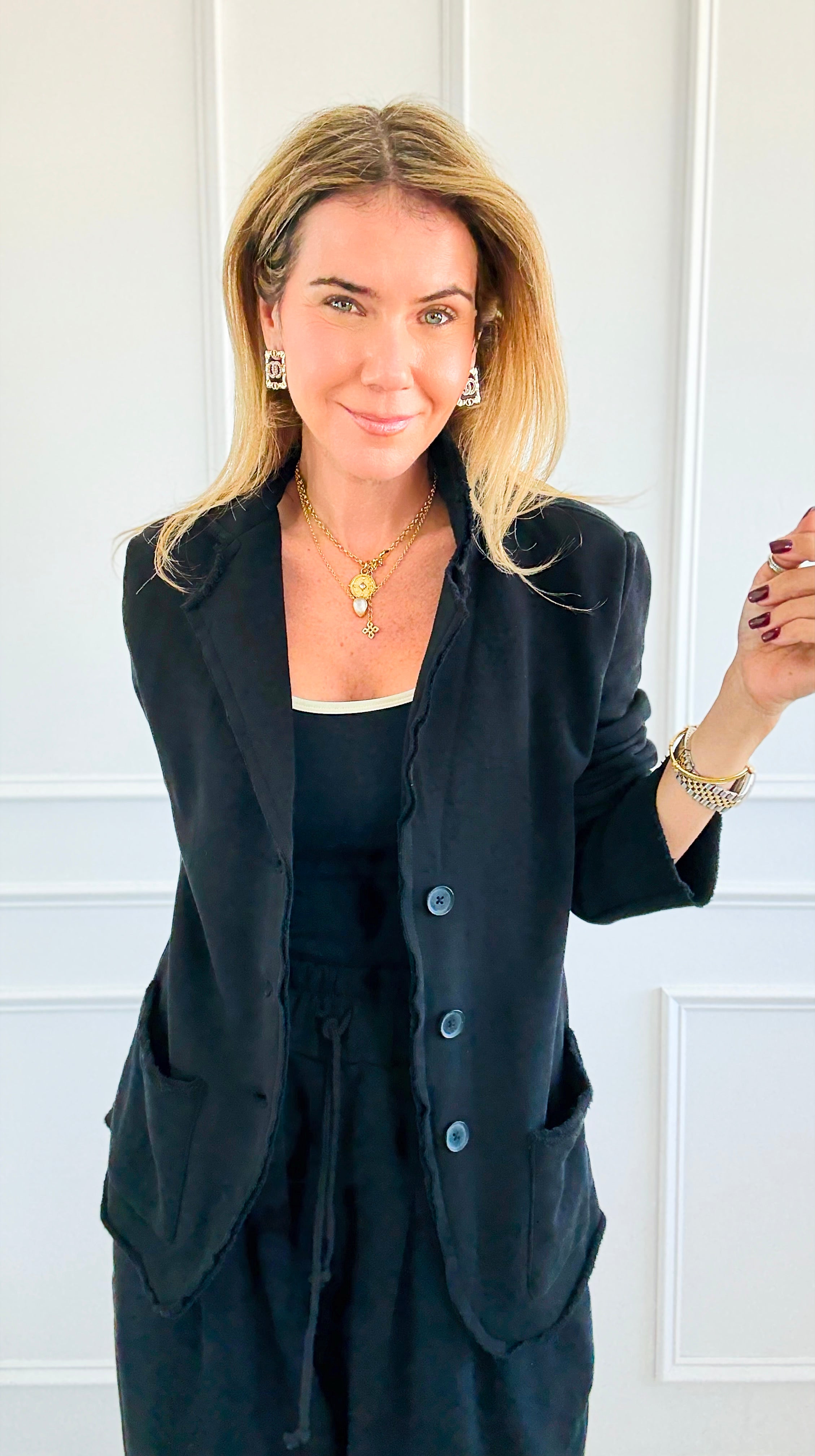 Eileen Knit Blazer-160 Jackets-Mono B-Coastal Bloom Boutique, find the trendiest versions of the popular styles and looks Located in Indialantic, FL