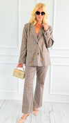 Boardroom Muse Plaid Set-210 Loungewear/Sets-ROUSSEAU-Coastal Bloom Boutique, find the trendiest versions of the popular styles and looks Located in Indialantic, FL