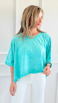 Coastal Crinkle Oversized Tee-110 short Sleeve Top-Zenana-Coastal Bloom Boutique, find the trendiest versions of the popular styles and looks Located in Indialantic, FL
