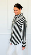 Empire Stripes Italian Blouse-110 Long Sleeve Tops-TATTOO Z-Coastal Bloom Boutique, find the trendiest versions of the popular styles and looks Located in Indialantic, FL