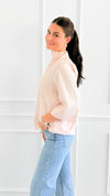 Soft Focus Wide Sleeve Top - Blush-110 Long Sleeve Tops-GIGIO-Coastal Bloom Boutique, find the trendiest versions of the popular styles and looks Located in Indialantic, FL