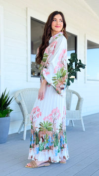 Exotic Jungle Pleated Italian Set - Off White