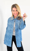 Stardust Denim Blouse-130 Long Sleeve Tops-litaga-Coastal Bloom Boutique, find the trendiest versions of the popular styles and looks Located in Indialantic, FL