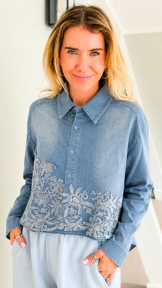 Lace & Leisure Denim Blouse