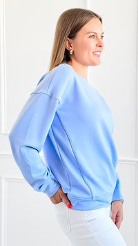 Everyday Luxe Sweatshirt - Spring Blue-130 Long Sleeve Tops-Zenana-Coastal Bloom Boutique, find the trendiest versions of the popular styles and looks Located in Indialantic, FL