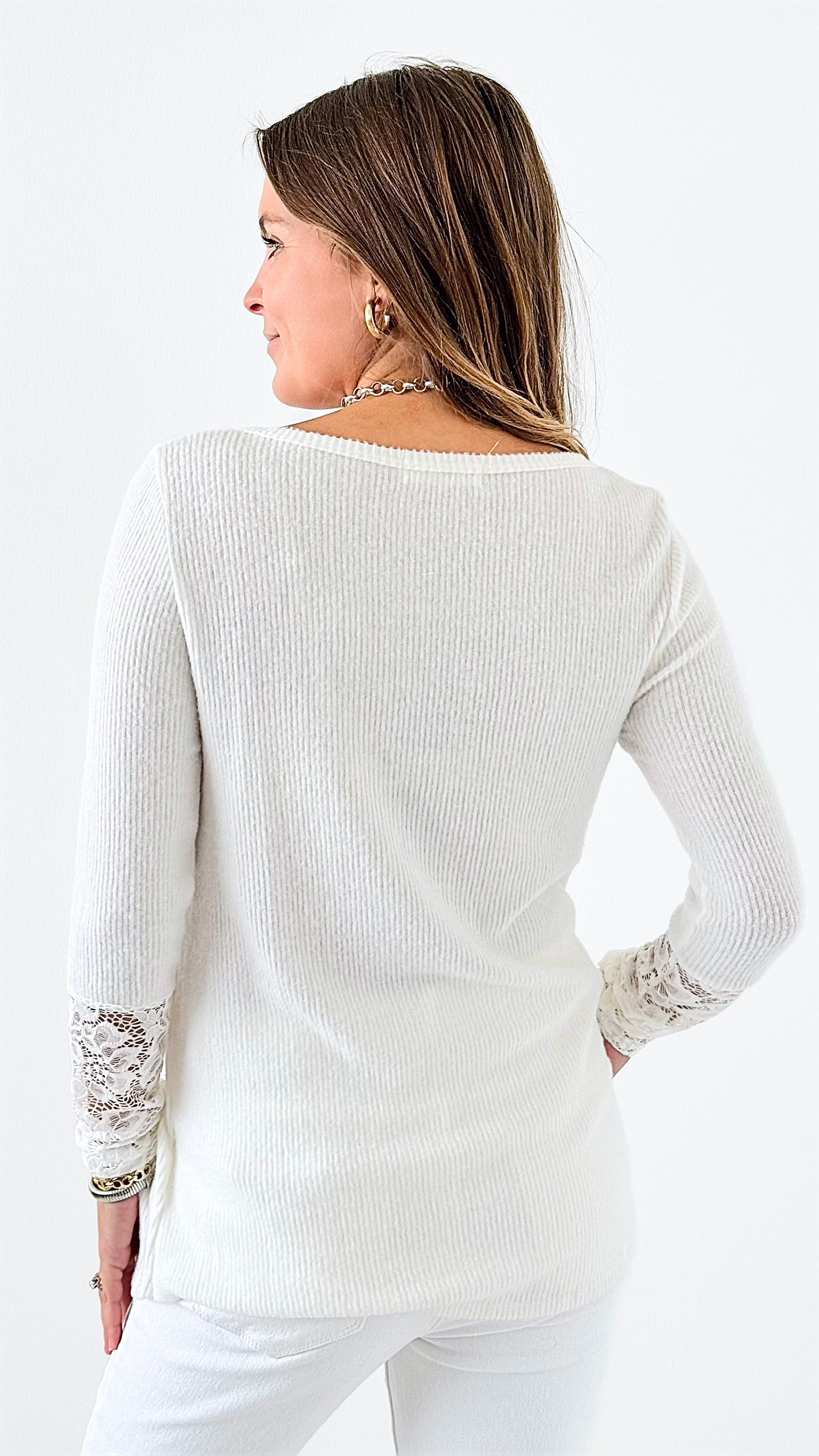 Graceful Lace Button-Down Top-110 Long Sleeve Tops-a.gain-Coastal Bloom Boutique, find the trendiest versions of the popular styles and looks Located in Indialantic, FL